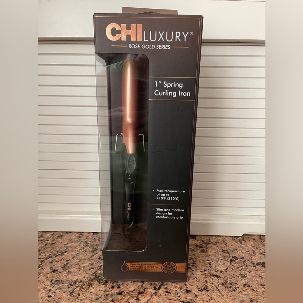 NIB CHI Luxury Rose Gold Series 1" Spring Curling Iron